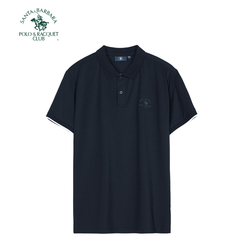 圣大保罗男装莫代尔短袖T恤翻领休闲POLO衫夏季凉感百搭中年上衣