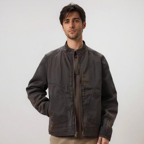 MCS冬装美式复古立领棉衣男