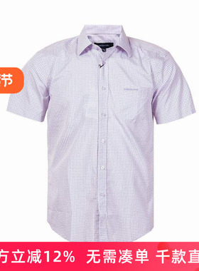 【新品】LONDON FOG/伦敦雾男装夏款薄休闲衬衣短袖衬衫LS13WH108