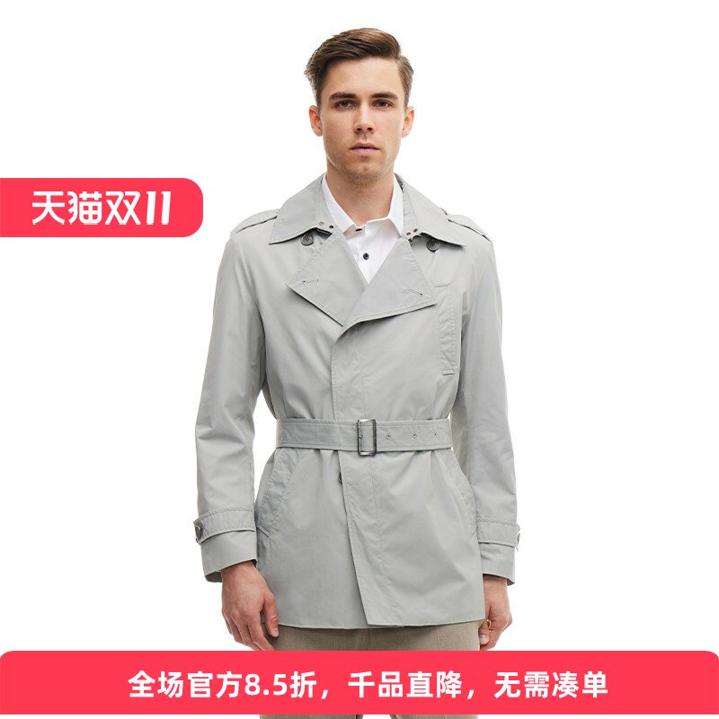 伦敦雾英伦男中长款翻领风衣