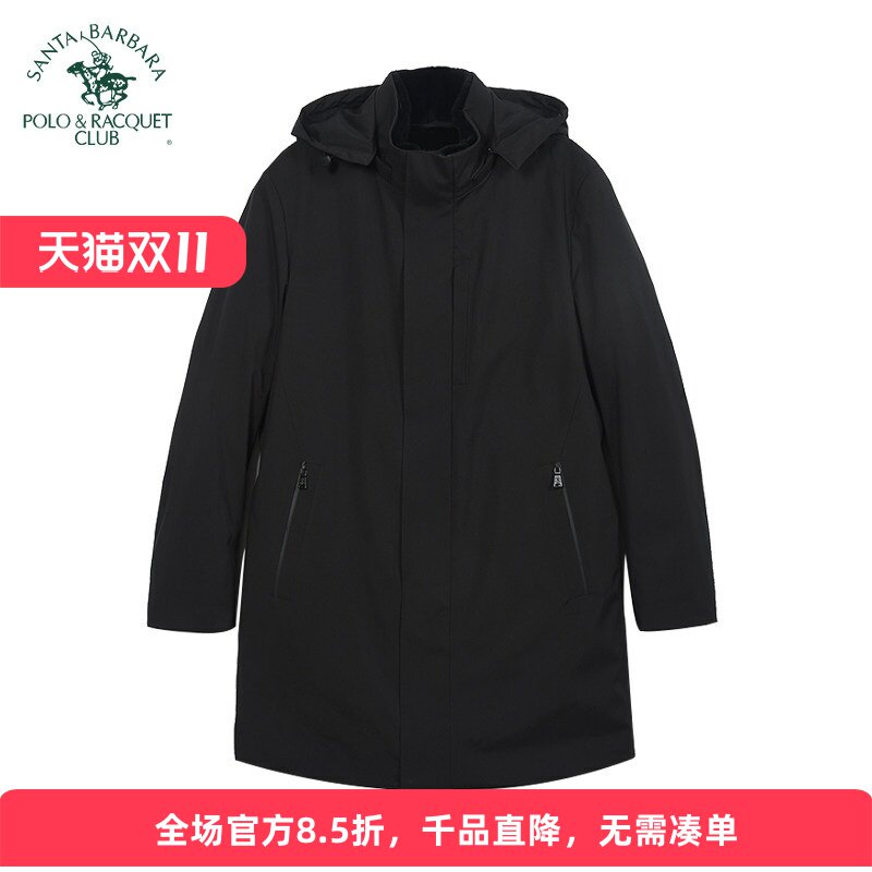 圣大保罗男连帽中长款防风大衣