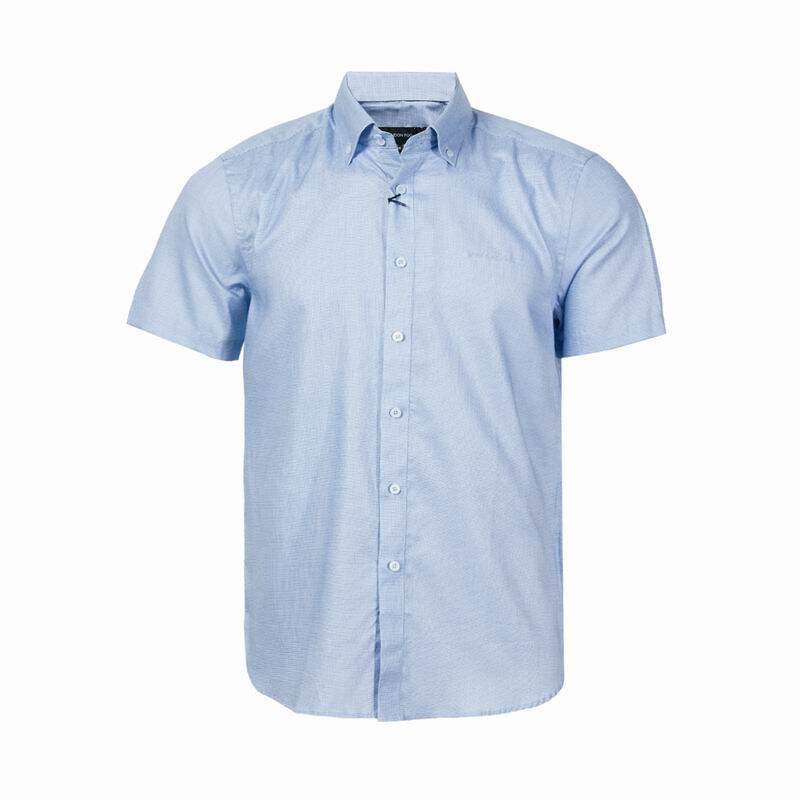 【新品】LONDON FOG/伦敦雾男装夏休闲全棉格子短袖衬衫LS13WH119