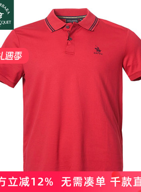 圣大保罗男装夏款全棉休闲短袖T恤大码中年款上衣POLO衫PS15KT233