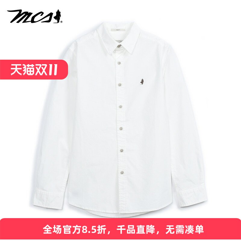 MCS男装春秋款休闲长袖衬衫