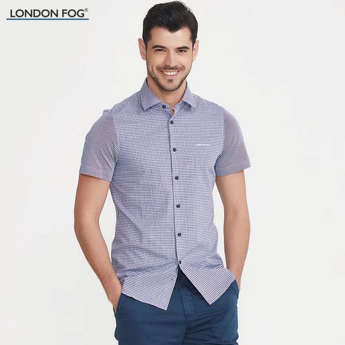 LONDONFOG男士短袖衬衫全棉