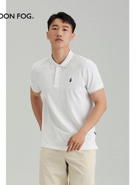 LONDON FOG/伦敦雾男装合身版夏季短袖翻领t恤简约Polo衫潮流体恤