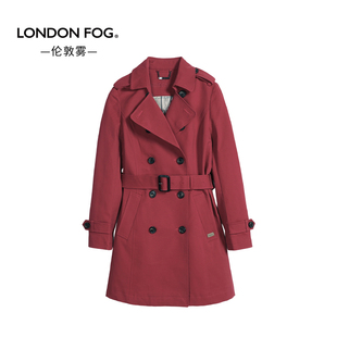 外套 伦敦雾棉氨休闲秋冬女士中长双排扣风衣收腰修身 LONDON FOG