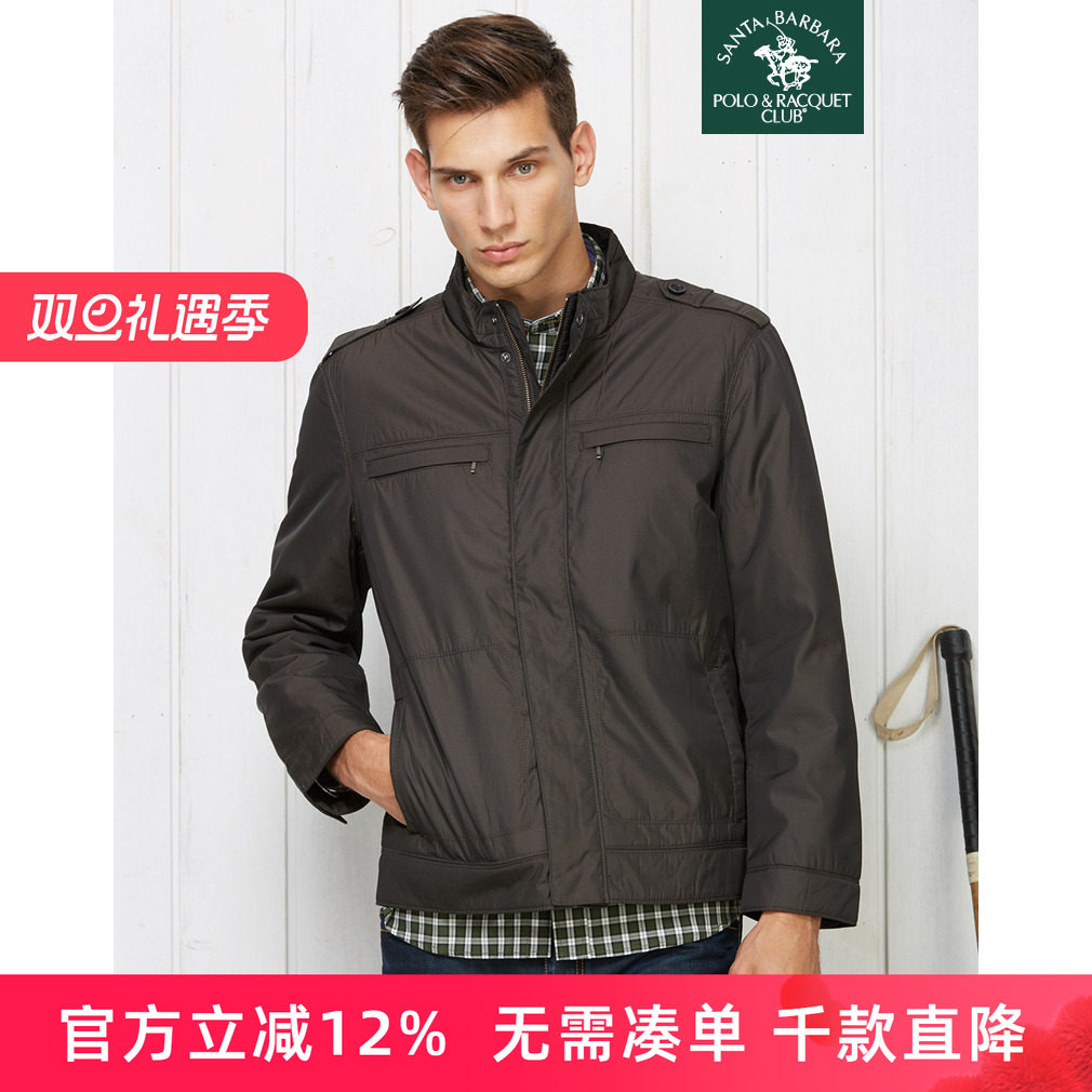 圣大保罗专柜品质男装POLO冬装立领休闲夹克大码棉衣服PW11WJ206
