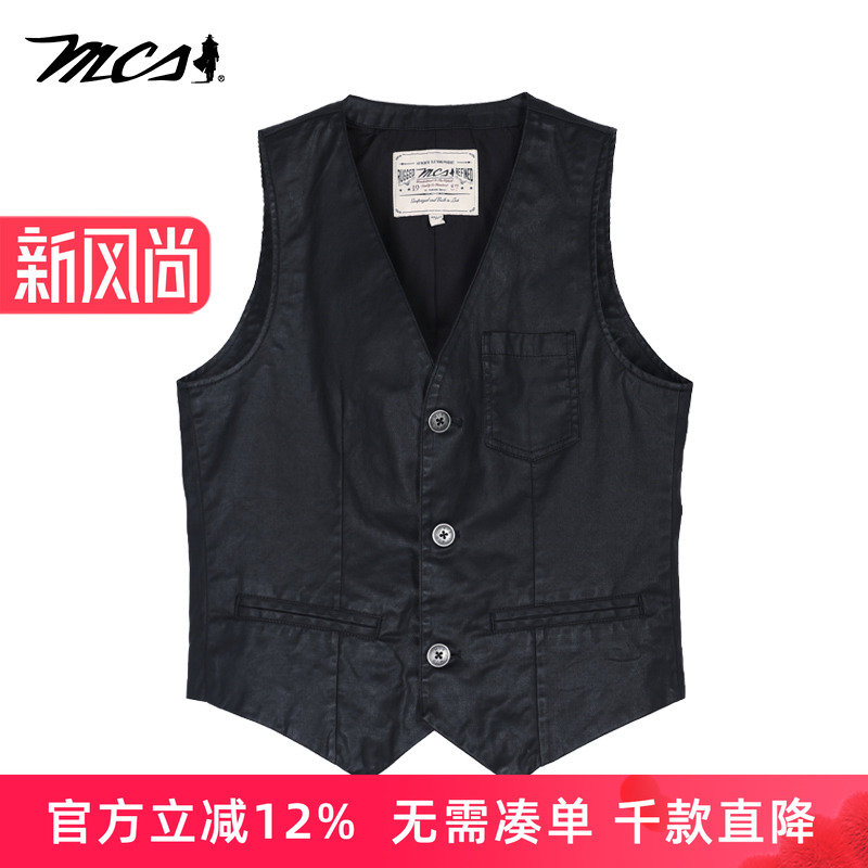 MCS万宝路男装秋冬款全棉马甲