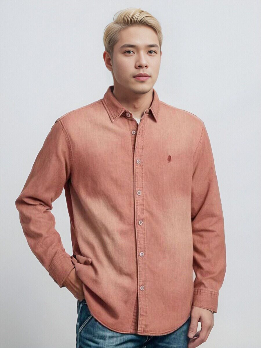 MCS万宝路专柜正品男装纯棉春夏薄款复古做旧休闲长袖衬衫男衬衣