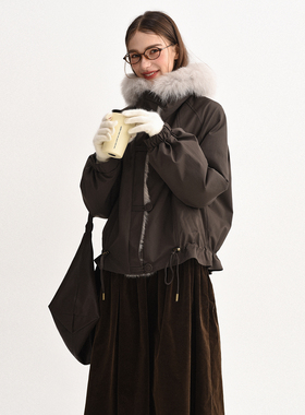 DIGBUTY海德堡冬信'鹅绒羽绒服女款2025新款带毛领短款厚冬季保暖