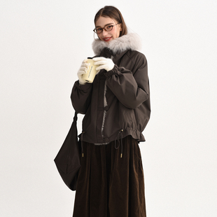 带毛领短款 DIGBUTY海德堡冬信 鹅绒羽绒服女款 2025新款 保暖 厚冬季