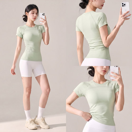 修身显瘦夏季普拉提短袖T恤女