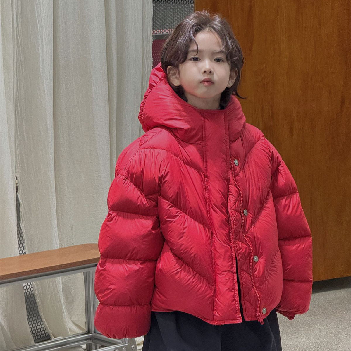 2025短款童装男女童羽绒服冬款90白鸭绒加厚面包服儿童保暖防风潮