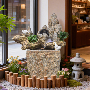 假山流水摆件循环水户外鱼池造景阳台花园布置庭院流水招财景观