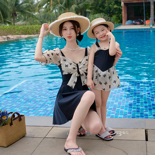 网红亲子泳装母女儿童女宝泳衣