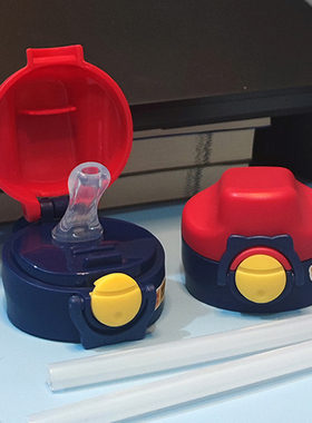 奥特曼儿童保温杯9003原装吸管盖通用配件保温瓶水壶弹跳防漏杯盖