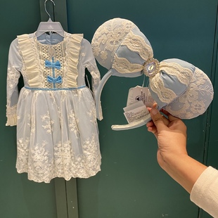 上海复古洛丽塔灰姑娘蓝色多层低调豪华连衣裙子