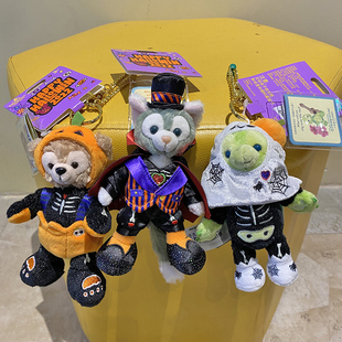 上海迪士尼乐园万圣节画家猫米拉达菲熊包挂件钥匙挂