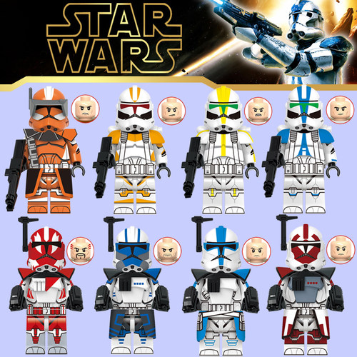 星球大战X0350克隆人指挥官军团队长士兵第三方儿童人仔积木玩具