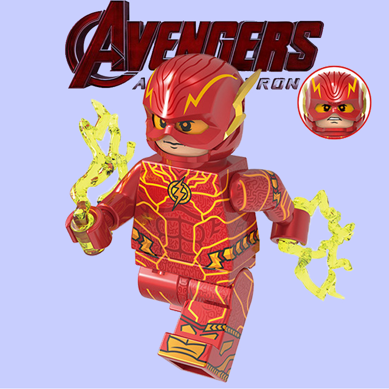 正义联盟超级英雄儿童拼装人仔积木玩具第三方GH0181闪电侠