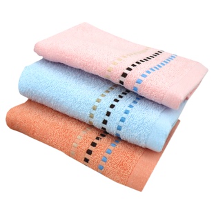 上海钟牌414彩条毛巾萃众独立包装袋吸水成人家用劳保小号中号大