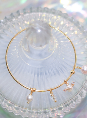 原创手工小星环珍珠手镯