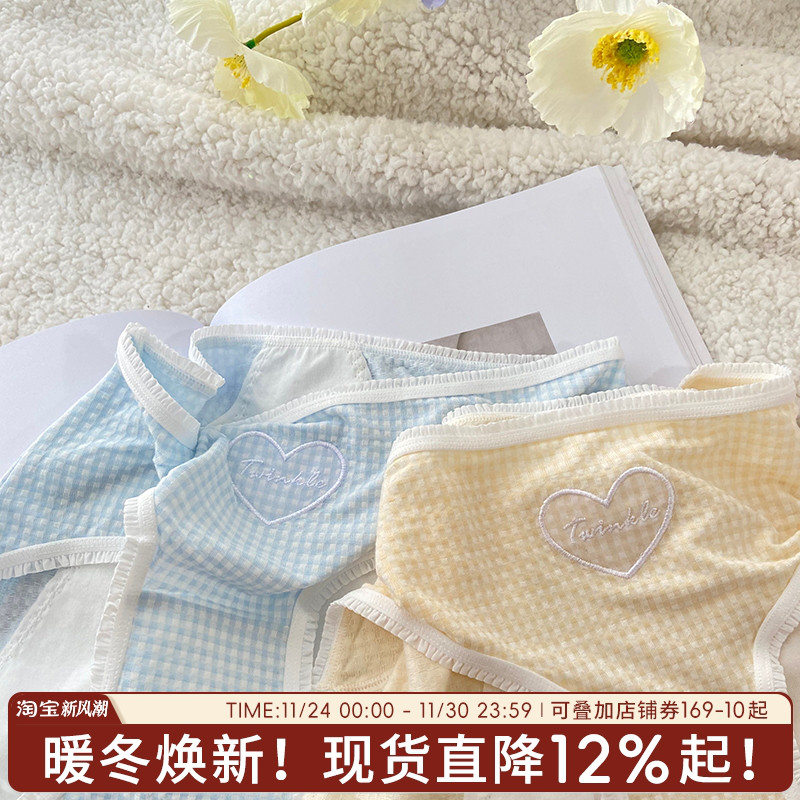 少女格子姨妈内裤月经防漏生理裤