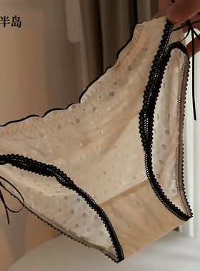 女士内裤蕾丝禁欲系性感2026新款三角裤低腰纯棉裆透薄短裤纯欲风