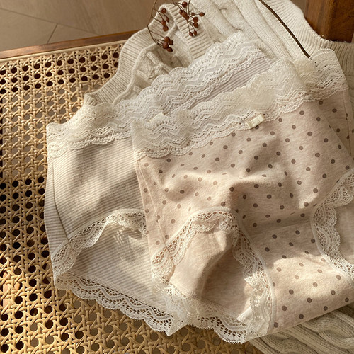 蓝色半岛内裤纯棉抗菌女秋冬新款