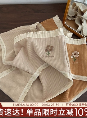 【西府海棠德绒自发热】法式优雅简约纯色内裤中腰三角裤女舒适