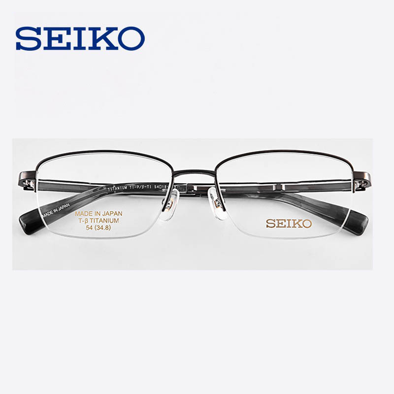 SEIKO日本精工纯钛眼镜架男半框商务近视眼镜框女可配度数S9002