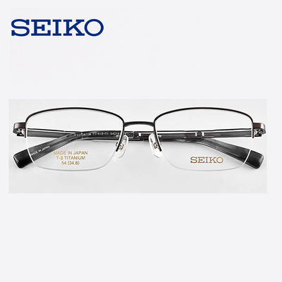 精工日本纯钛半框商务度数眼镜架