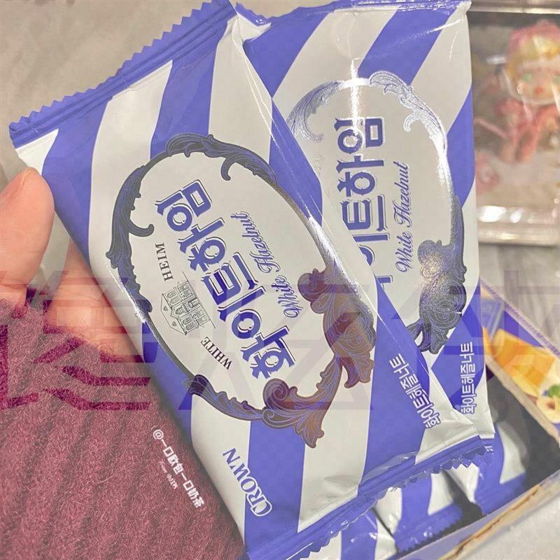 韩国进口crown克丽安榛子威化饼干夹心条办公室零食独立包装大盒