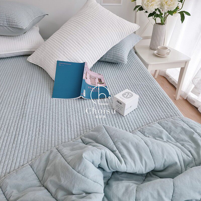 初异秀choisu 韩国进口ins氛围简约木棉环保水洗棉空调被一体被套
