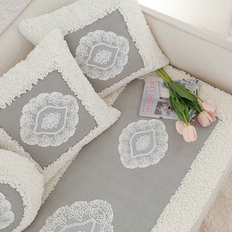 韩国进口沙发垫四季布艺纯棉防滑垫子定制时尚现代沙发套罩巾定做