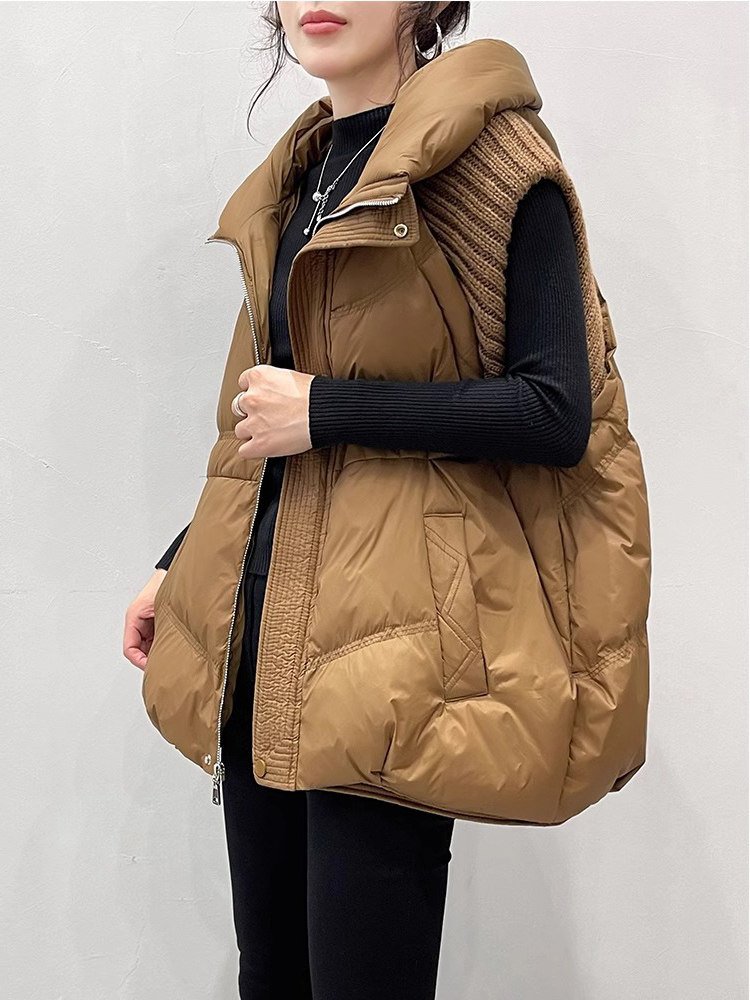 羽绒服马甲女士秋冬季外穿2025新款小个子白鸭绒坎肩马夹背心外套