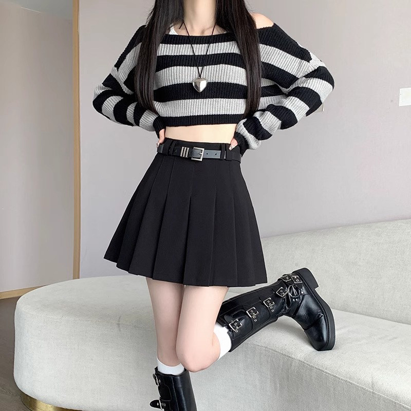 西装半身裙女夏季2025新款高腰显瘦a字短裙小个子休闲 百褶伞裙子