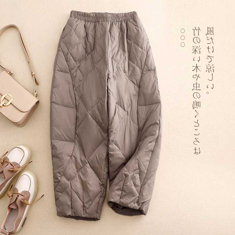 羽绒棉裤女秋冬外穿2025新款高腰直筒显瘦小个子休闲保暖哈伦裤子,女装/女士精品,棉裤/羽绒裤,淘宝优惠券,粉丝福利购,淘宝优惠卷