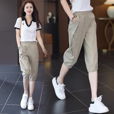 冰丝哈伦裤女夏季薄款2025新款高腰宽松束脚小个子休闲 速干 干运