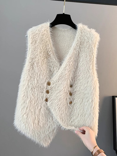 针织马甲女秋冬外穿2025新款小个子坎肩毛衣马夹背心开衫外套上衣