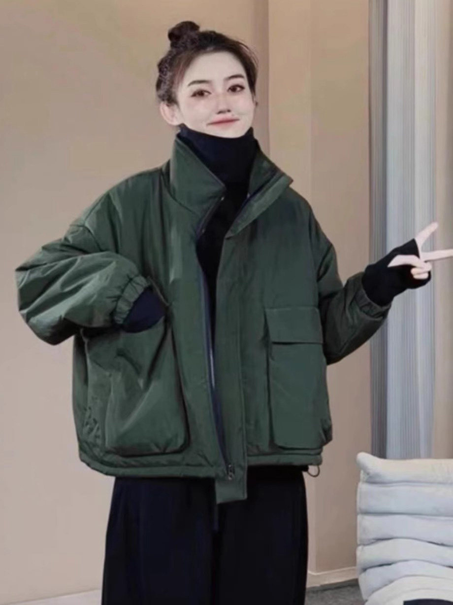 棉衣棉服女秋冬季2025年新款韩版宽松小个子休闲工装夹克棉袄外套