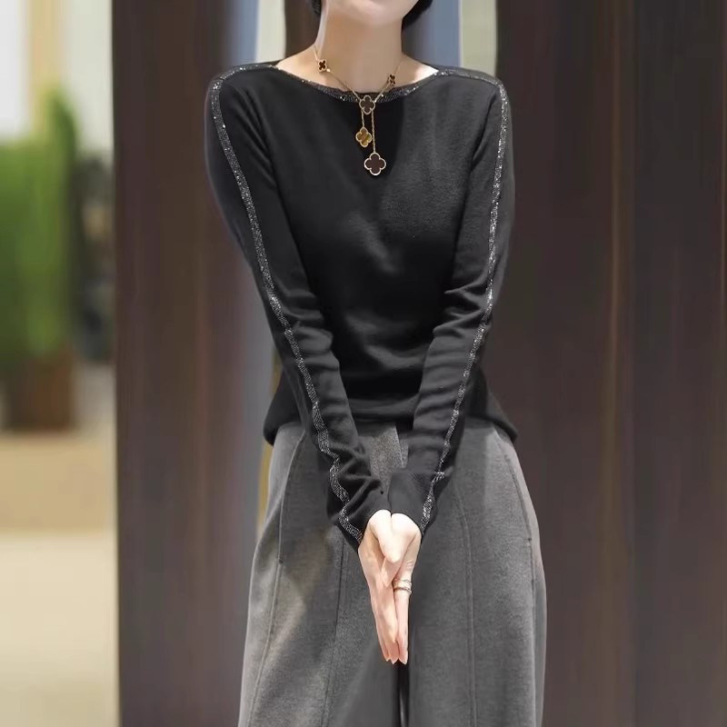 毛衣针织衫女秋冬2025新款高级设计感小众大码胖mm打底衫内搭上衣