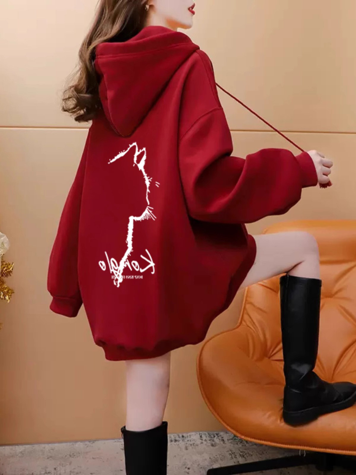 连帽卫衣女春秋薄款2025新款时尚洋气韩版宽松大码慵懒风外套上衣