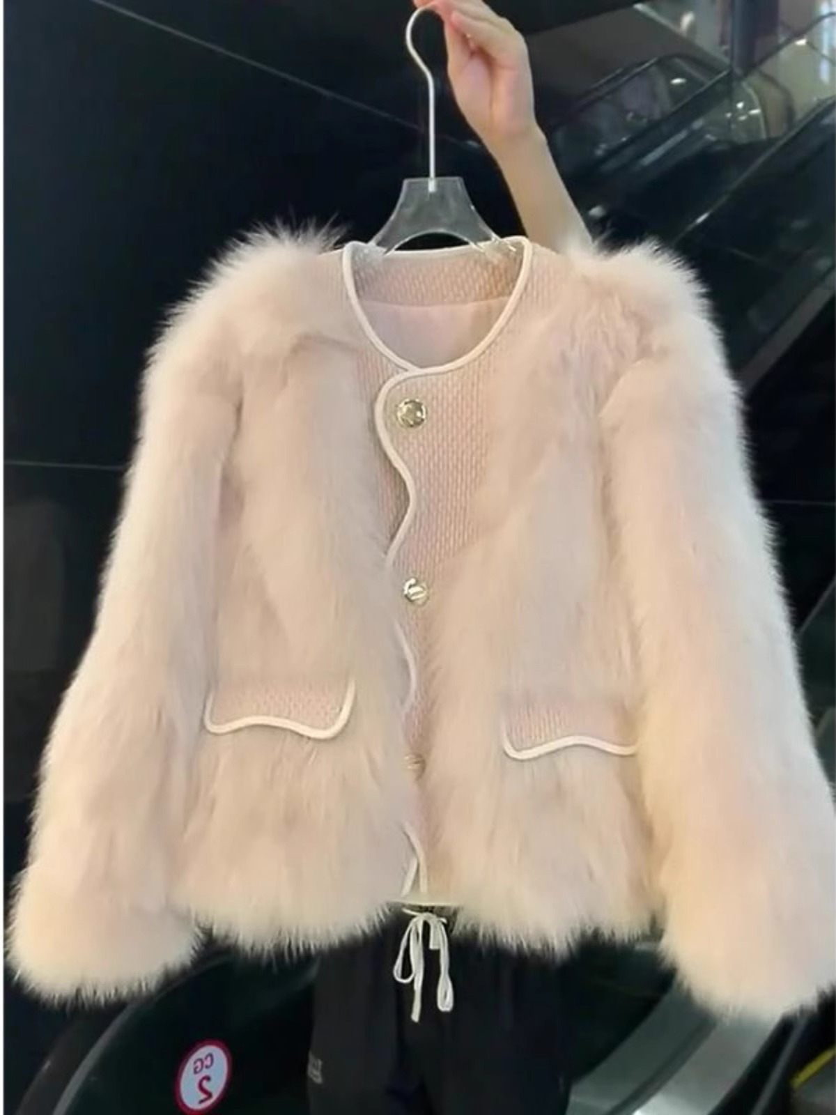 环保皮草外套女秋冬2025新款名媛气质高级感小个子小香风毛毛上衣