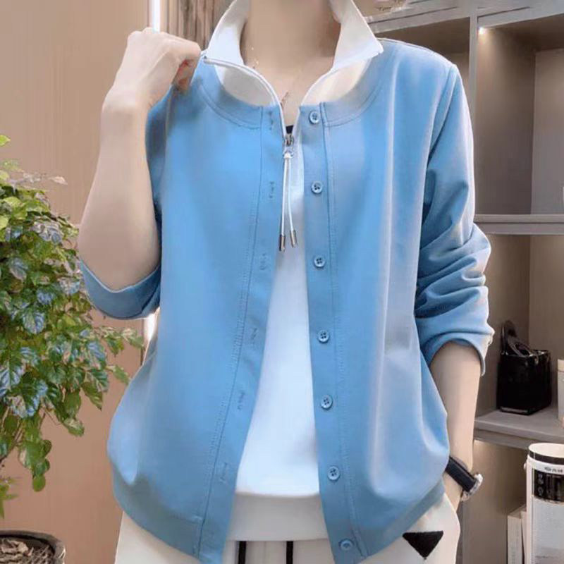 卫衣外套女春秋2025新款高级感宽松慵懒风时尚洋气假两件拉炼上衣