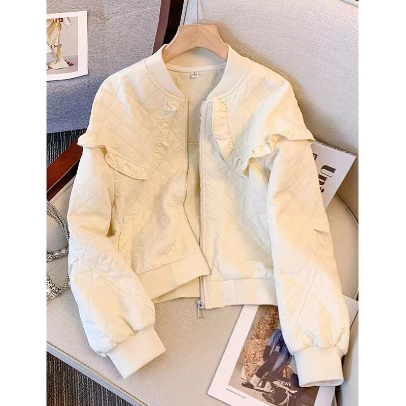 小香风外套女秋冬季加厚2025年新款菱格棉服小个子短款夹克棒球服