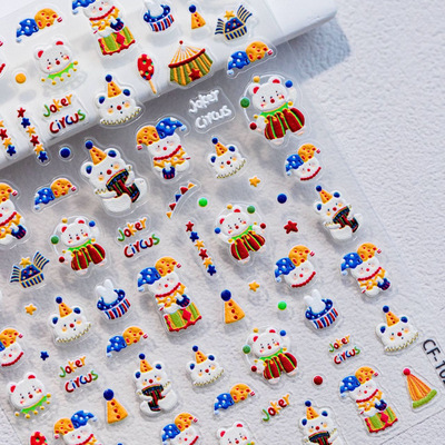 Y2K薄韧美甲贴纸爆款手机壳儿童可爱指甲贴林中小雪人美甲美甲贴