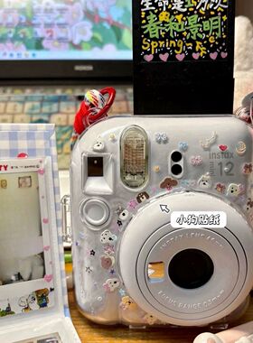 拍立得相机diy贴纸小狗小猫浮雕立体美甲贴纸可爱ccd手机ipad装饰