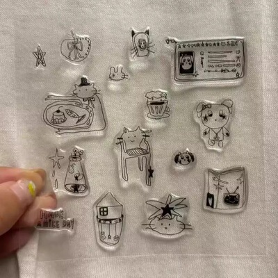 涂鸦小猫小红书同果冻立体可爱款diy装饰防水手机壳ipadccd贴纸